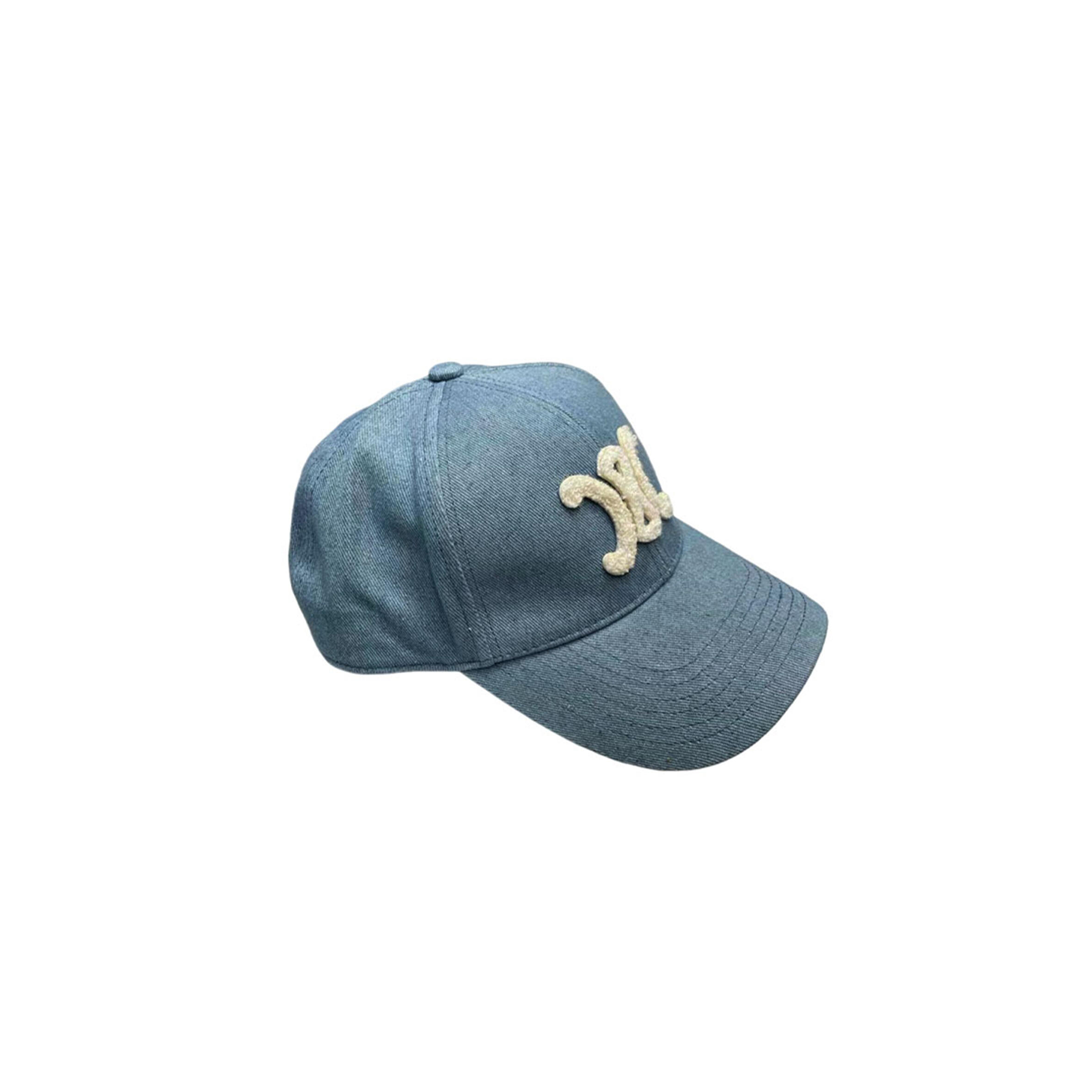 CELINE TRIOMPHE BASEBALL CAP IN DENIM UNION WASH 